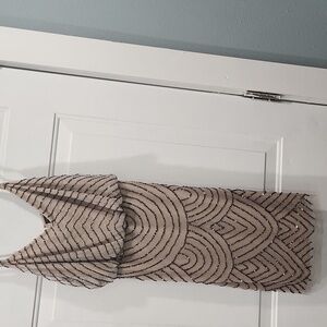 Adrianna Papell Taupe beaded dress